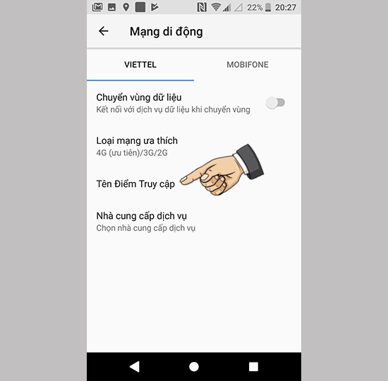Chọn tên điểm truy cập